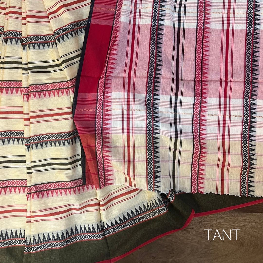 Beige With Red and Black Work Dhonekhali without BP