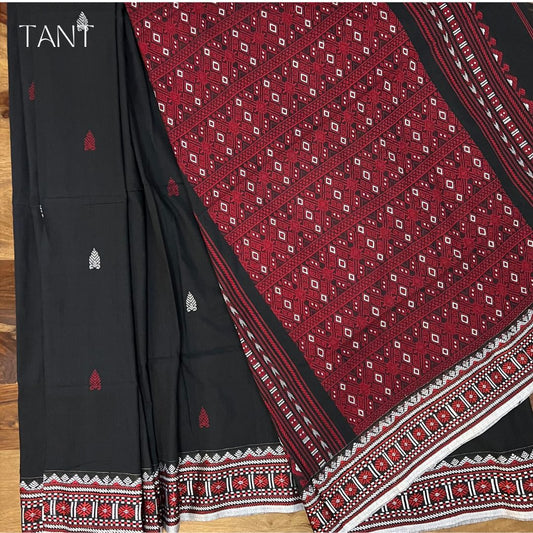 Black Assam Khadi Saree with BP