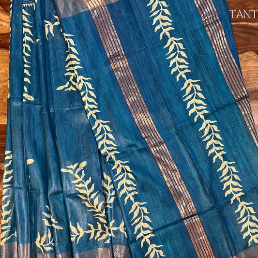 Blue Bhagalpuri Silk with BP