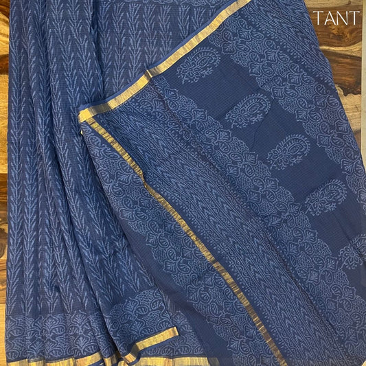 Blue Kota Doria Saree with BP